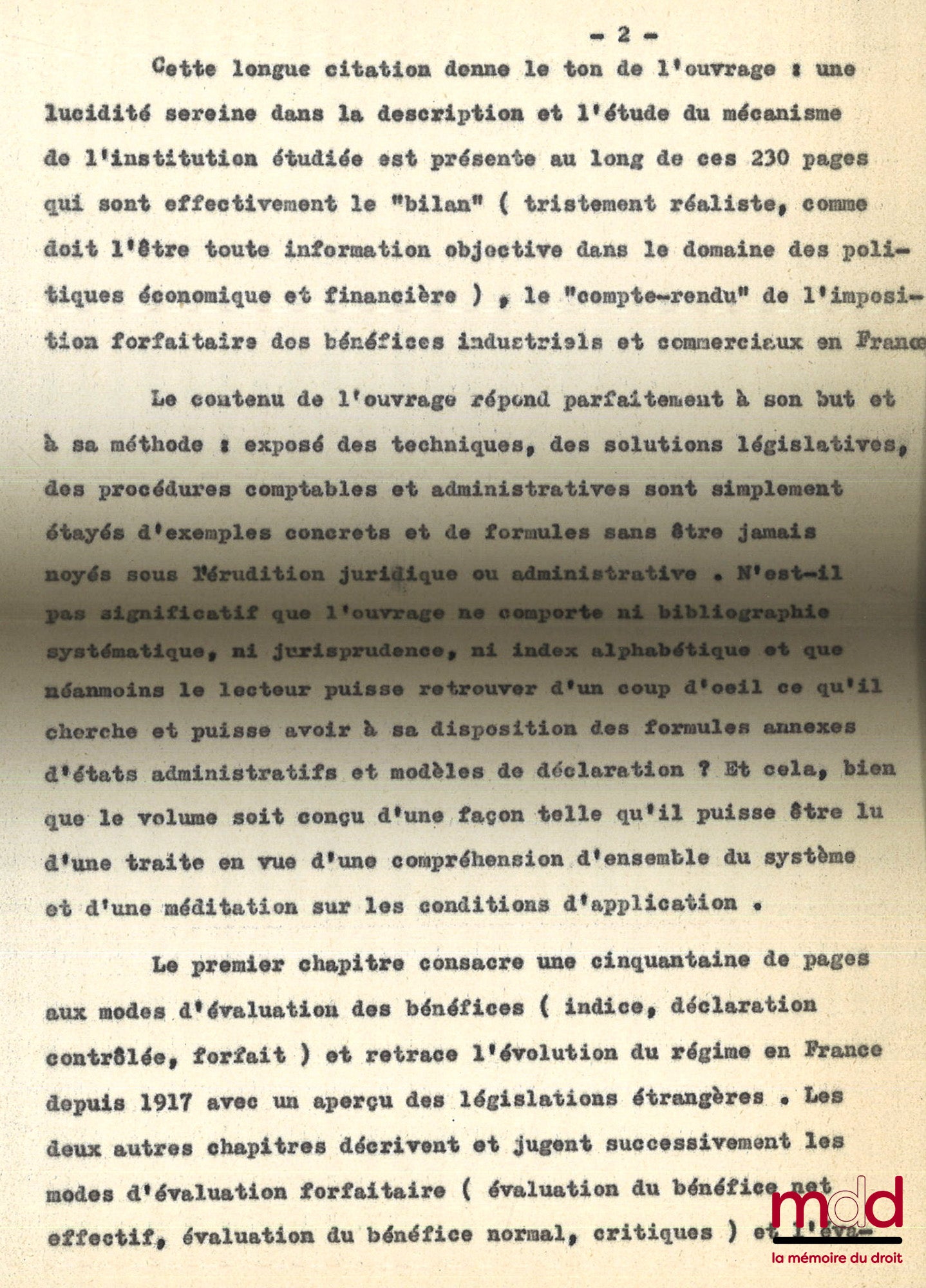 TROTABAS (Louis) et CÉRÈZE (Jean) – L’IMPOSITION FORFAITAIRE DES BÉNÉFICES INDUSTRIELS ET COMMERCIAUX
