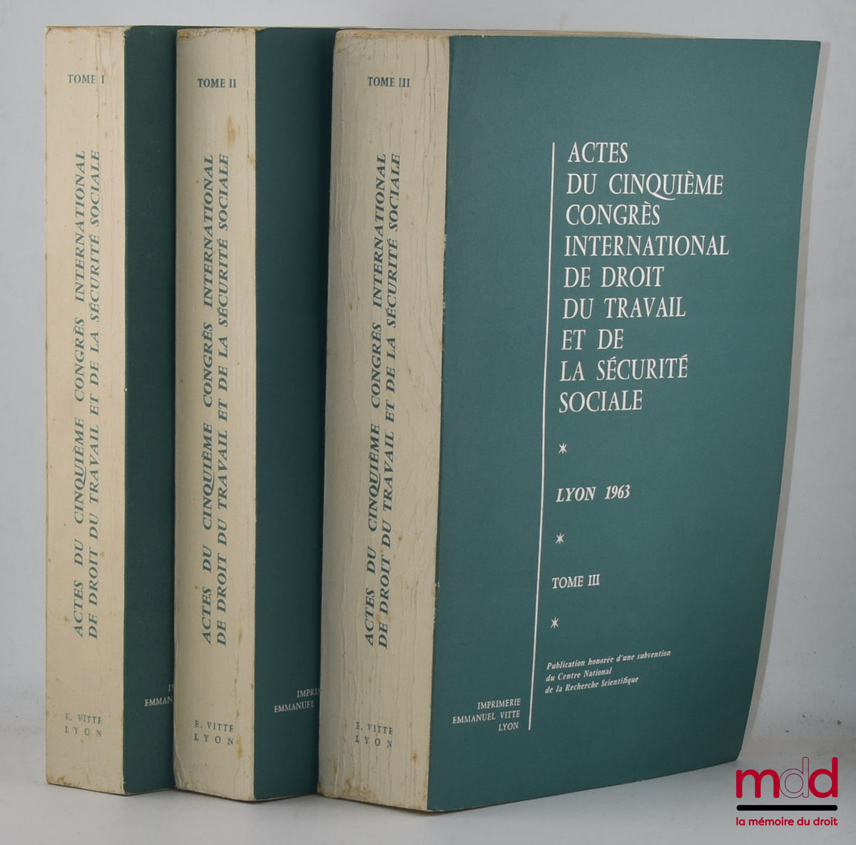 [Collectif] – ACTES DU CINQUIÈME CONGRÈS INTERNATIONAL DE DROIT DU TRAVAIL ET DE LA SÉCURITÉ SOCIALE, Lyon 1963