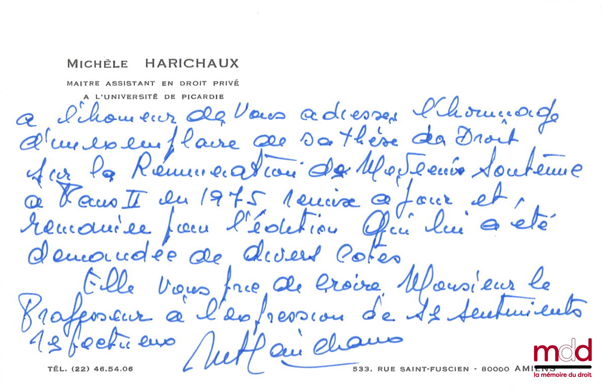 HARICHAUX (Michèle) – LA RÉMUNÉRATION DU MÉDECIN, Préface de Bruno Oppetit