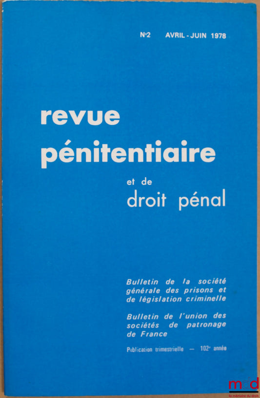 Periodical – PENITENTIARY AND CRIMINAL LAW REVIEW, April-June 1978
