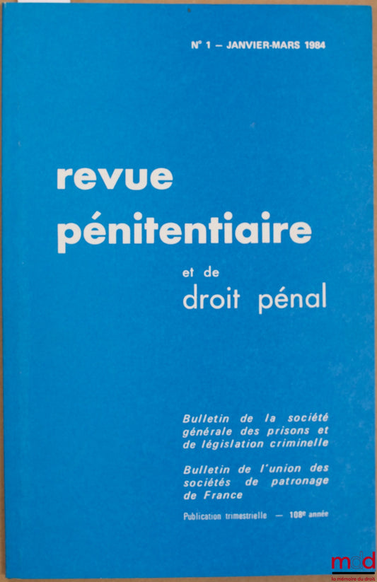 Periodical – PENITENTIARY AND CRIMINAL LAW REVIEW, Oct.-Dec. 1984