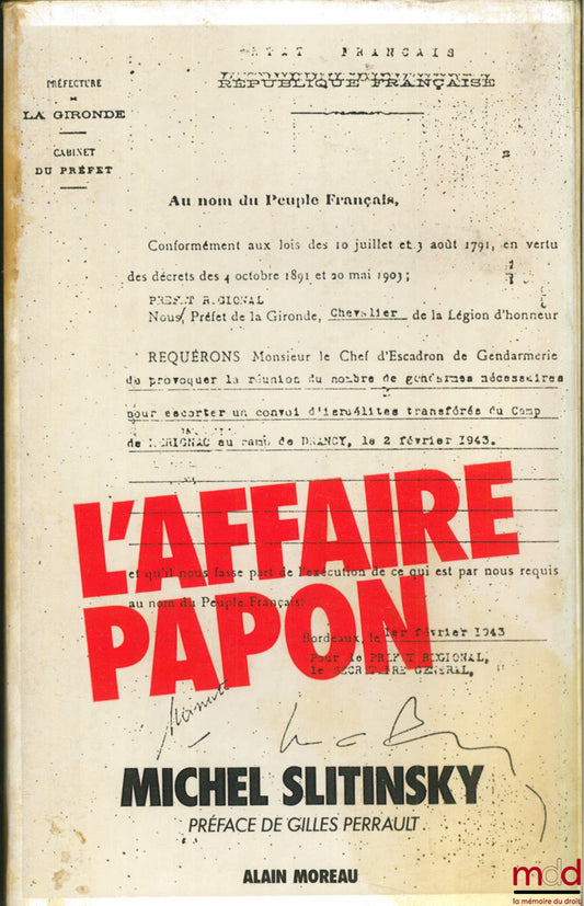 SLITINSKY (Michel) – THE PAPON AFFAIR