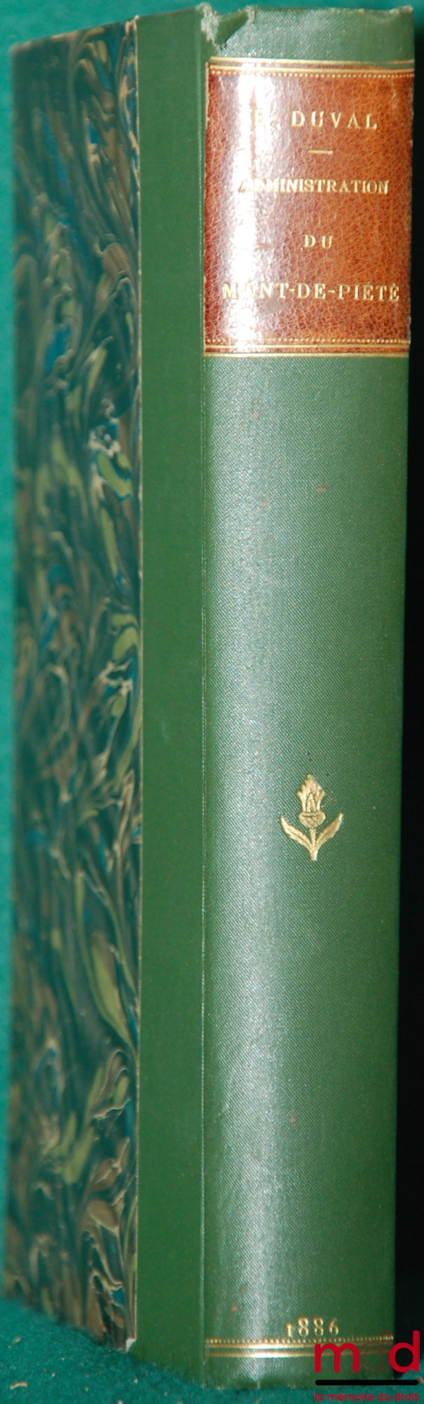 [Paris], DUVAL (Edmond) – MANUAL OF ADMINISTRATIVE AND ACCOUNTING LEGISLATION containing the text of laws, decrees, regulations, orders, service orders, circulars, judgments and rulings concerning the PARIS PINHOUSE