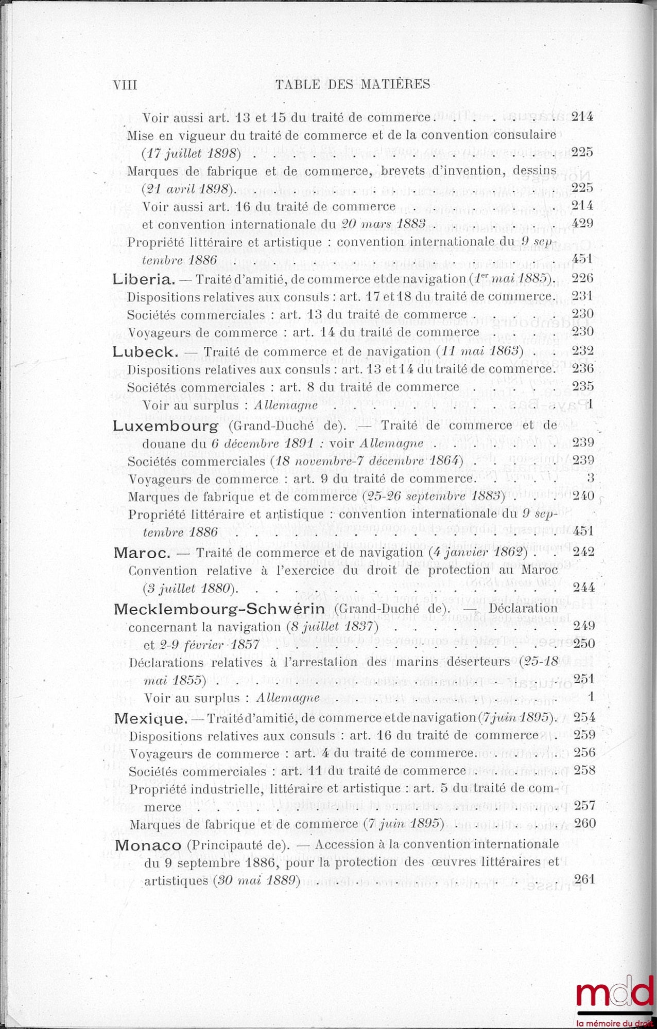 TRAITÉS DE COMMERCE & DE NAVIGATION, CONVENTIONS RELATIVES AUX ATTRIBUTIONS CONSULAIRES AINSI QU’À LA PROPRIÉTÉ LITTÉRAIRE, ARTISTIQUE OU INDUSTRIELLE ACTUELLEMENT EN VIGUEUR ENTRE LA BELGIQUE ET LES PAYS ÉTRANGERS, 3e éd.